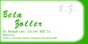 bela zoller business card